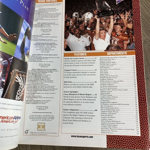 2000 Texas Longhorns v Louisiana-Lafayette Football Program September 9th - Picture 7 of 8